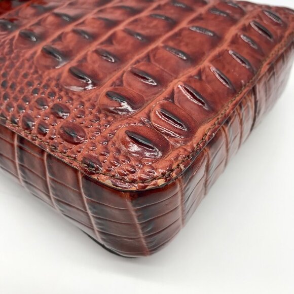 Brahmin Pecan Croc Embossed Leather Marley Crossbody Bag - Picture 7 of 10